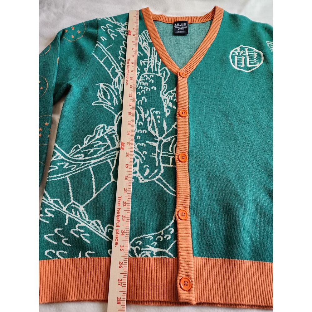 BoxLunch Dragon Ball Z Shenron Dragon Knit Cardigan Sweater Large Green NWOT - Picture 6 of 7